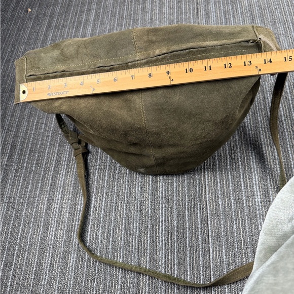 World Market Olive Leather/Suede Shoulder Bag - Picture 9 of 12